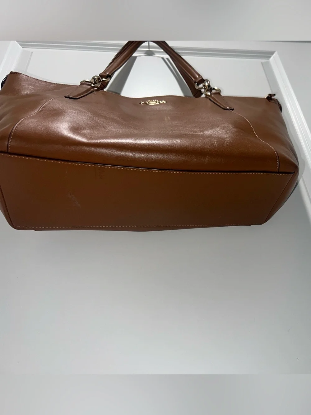 Coach Ava Tote - Tan Leather Tote with Gold Hardware